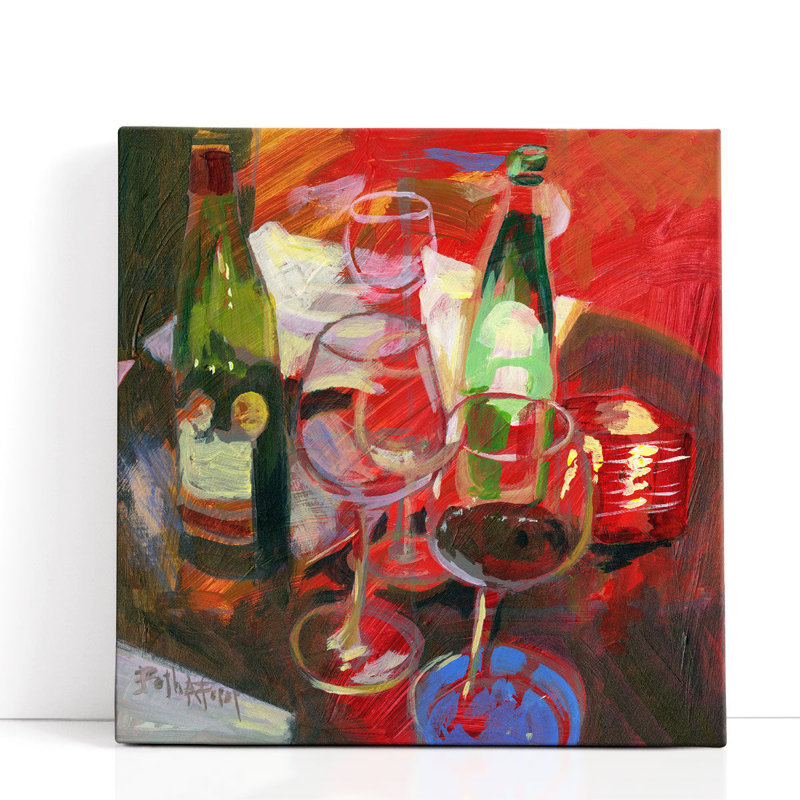 Vin rouge, vin rouge, reproduction d'art sur toile, H 16 po x l 16 po