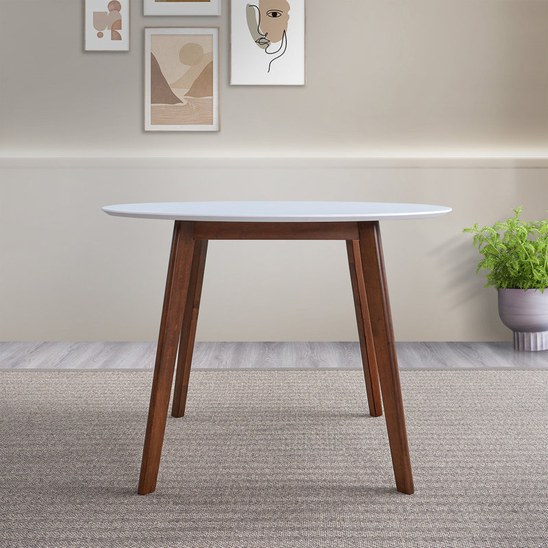 Table de salle à manger Minimalist Mid Century Modern White Top