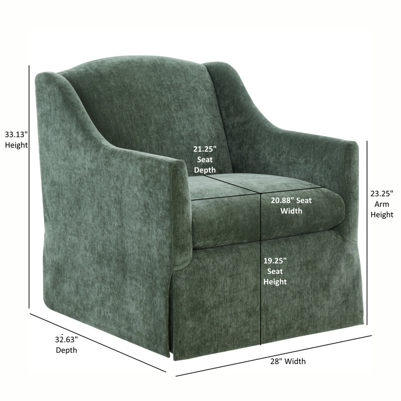 Ludlow Skirted Swivel Accent Chair, Ivy Performance Weave