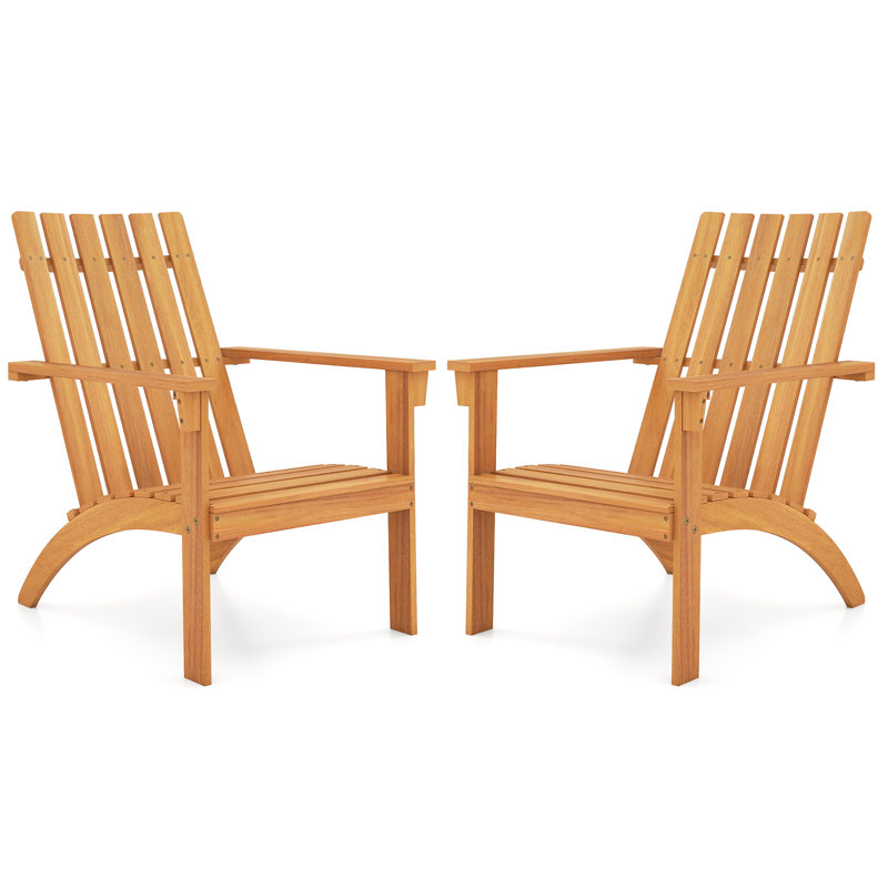Parkerville Acacia Outdoor Adirondack Chair, Natural