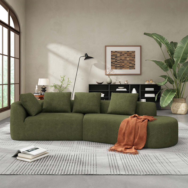Canapé modulaire incurvé Boneless Modern, Vert