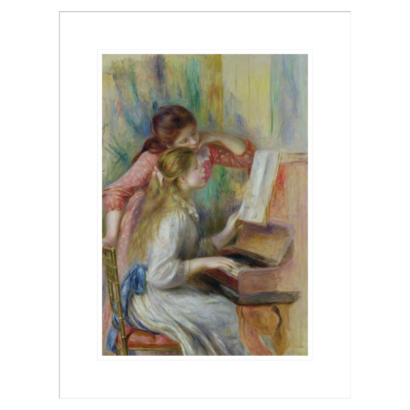 «Young Girls at the Piano» par Pierre-Auguste Renoir, impression giclée encadrée, H 21,75 po x l 16,68 po