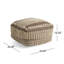 Grand pouf rustique en laine et coton brun