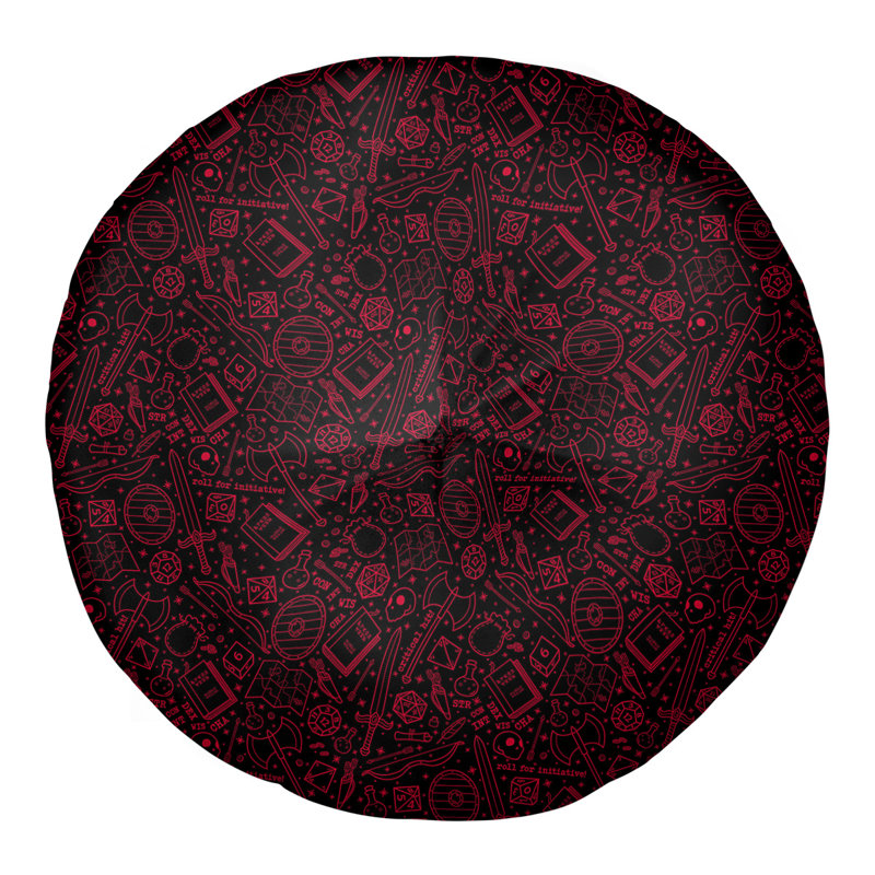 Coussin de sol Katelyn Elizabeth, 26 po x 26 po, Noir / rouge