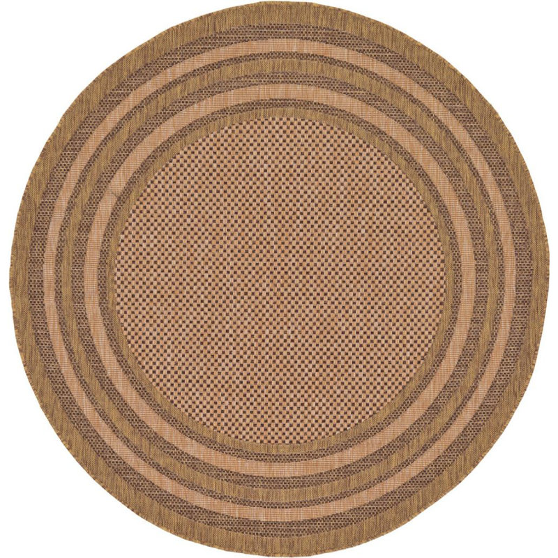 Outdoor Veranda Area Rug Ostrich Color, Square 6'