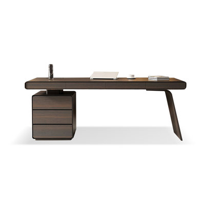 Smoked Color Rectangular Manufactured Wood Executive desk with drawers desk