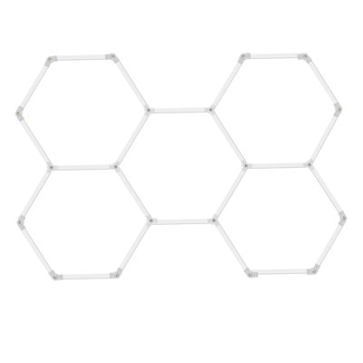 Hexagon Led Garage Light, 168w 17280lm, 5000k White Diy Honeycomb Ceiling Fixture, Economical Version For Auto Parts Store, Exhibition Hall Hair Salon (24-pack 5-hex)