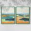 Impression encadrée turquoise et orange I-Premium - prête à être accrochée - aucun clou requis - aucun clou requis-108020230-108020237