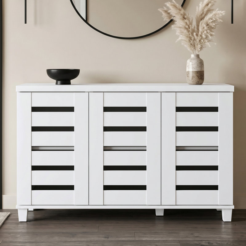 Lismore 3 Door Shoe Storage Cabinet, White