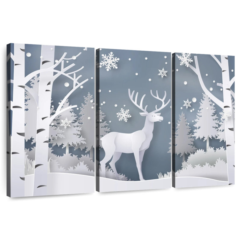 Snow White Deer, 48" H x 74" W