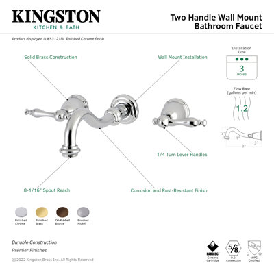 Robinet de salle de bain mural Kingston