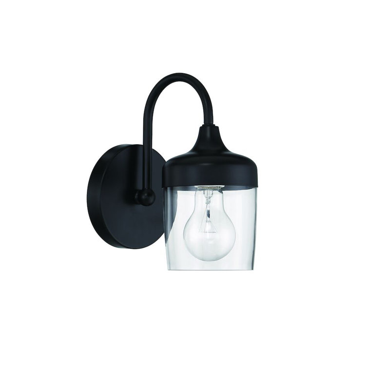 Liona Armed Sconce, Flat Black