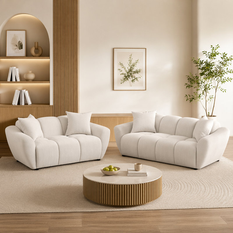 Tampa Greige 2-piece Sofa Set