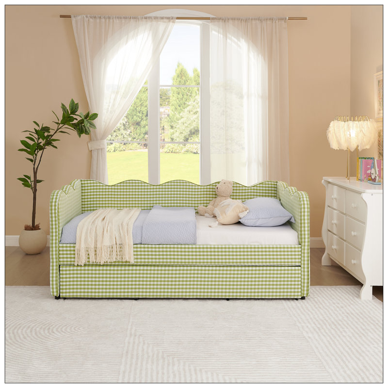 Lit pour chambre à coucher, Vert, Lit simple