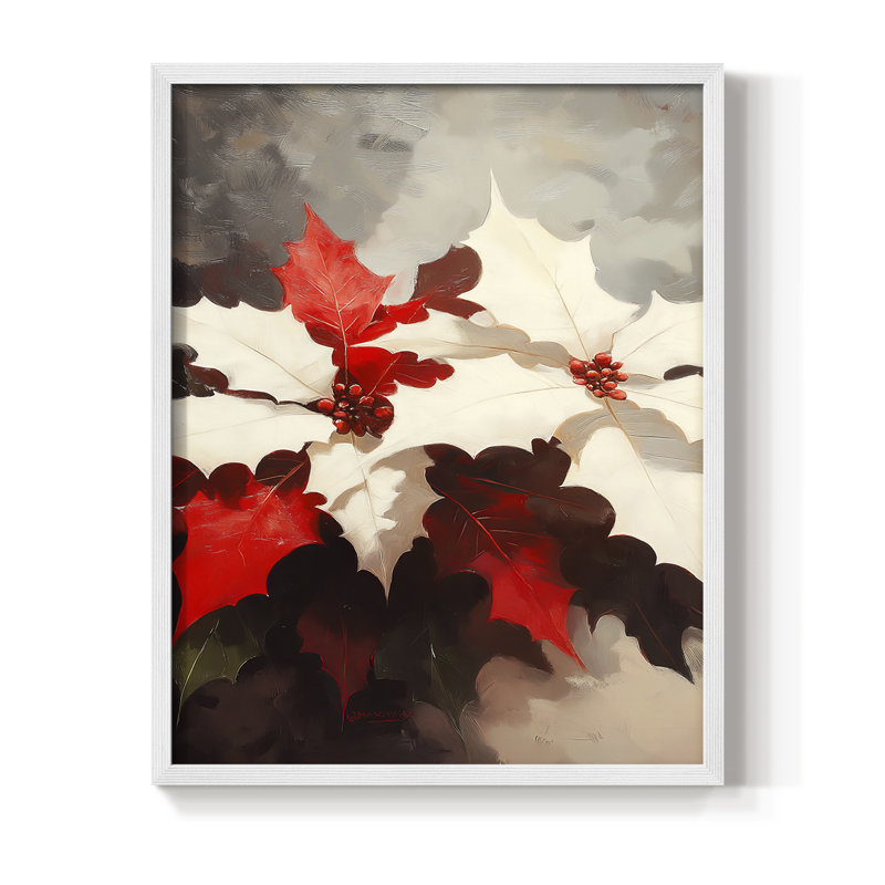 «Christmas Holiday Art», série 2-CII, reproduction encadrée - bois massif, H 21 po x l 17 po, Blanc