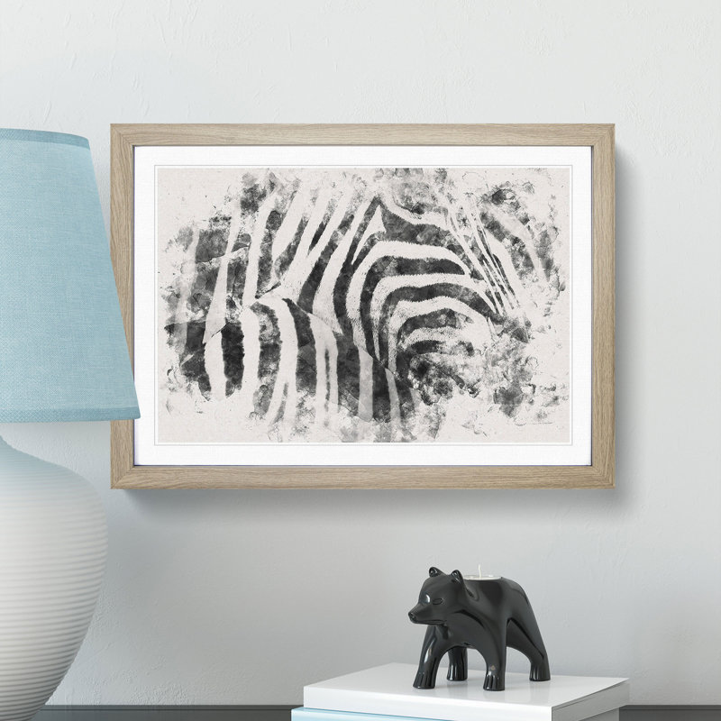 Stripes of the Zebras - Picture Frame Graphic Art Print, Oak Framed, 62cm H x 87cm W x 2cm D