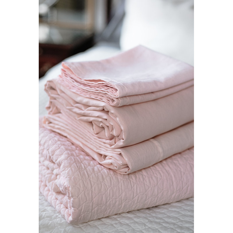 Ensemble de draps en lin, Grand, Rose ciel de prairie