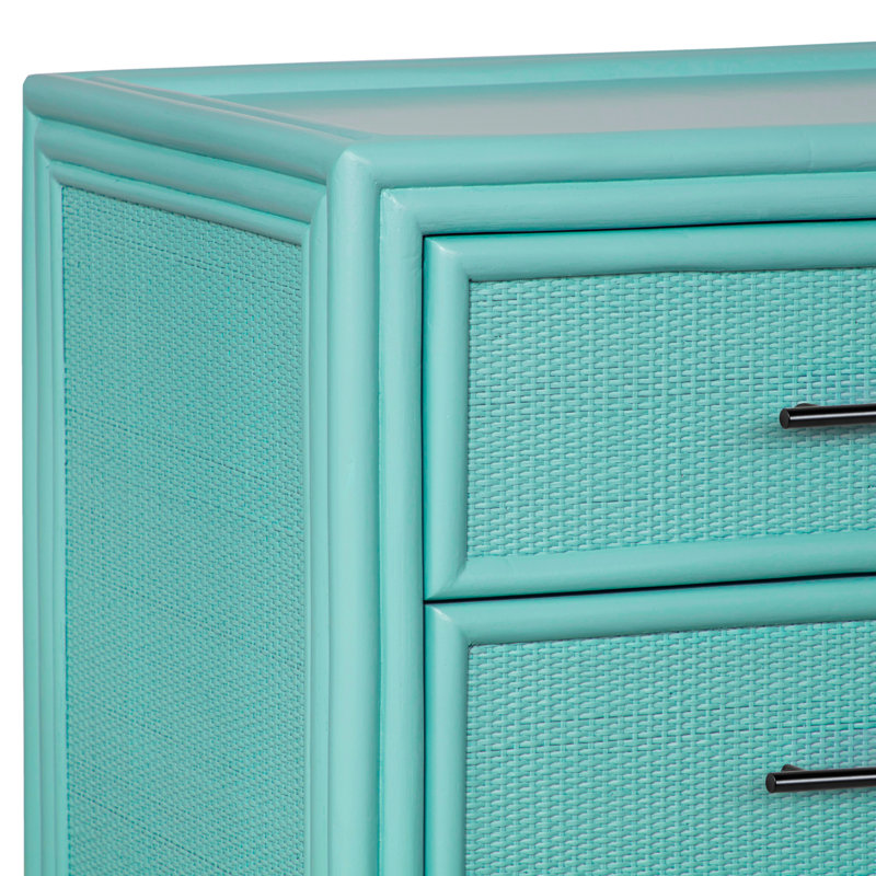 Commode double 6 tiroirs Aruba, Turquoise
