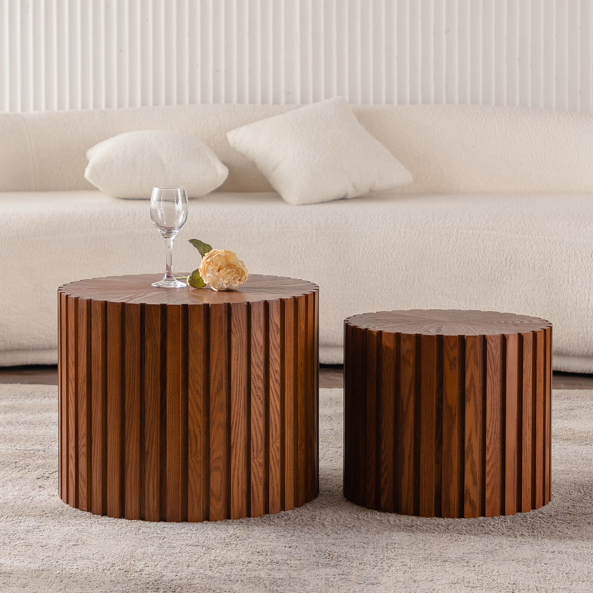 Latitude Run® Modern Round Wood Coffee Table for Small Living Rooms | Wayfair