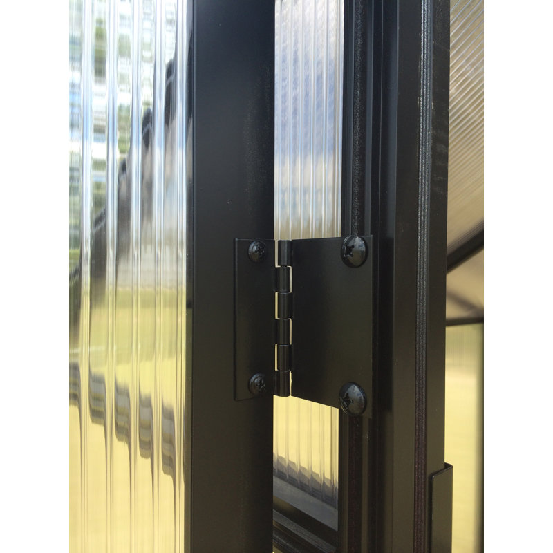 Monticello Black Aluminum 8' x 20' Greenhouse with Solar Ventilation