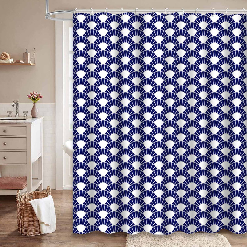 Rideau de douche bleu avec 12 crochets, L 72 po x l 78 po