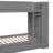 Twin Over Bunk Bed In Gray With Functional Cabinetry - 2 Drawers And Multi-Layer Cabinet Storage-1520169757-1520169756