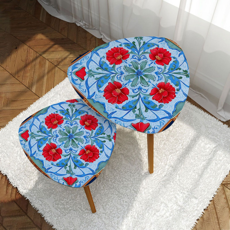 Ensemble de 2 tables basses gigognes Triangle