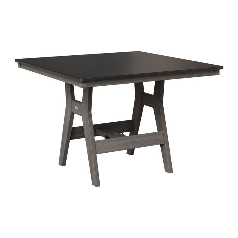 Table de bar berlinoise Berlin Harbor, Noir martelé, Gris côtier, H 38,87 po x l 44 po x P 44 po