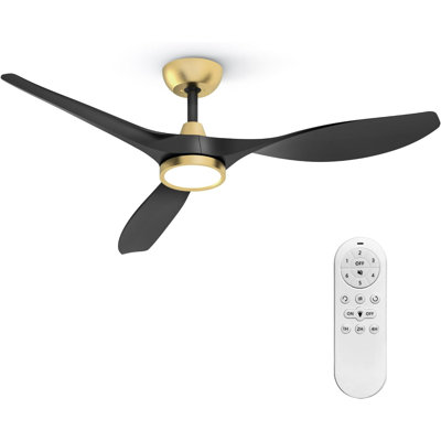 52" Ulanda Blade LED Propeller Ceiling Fan with Remote Control
