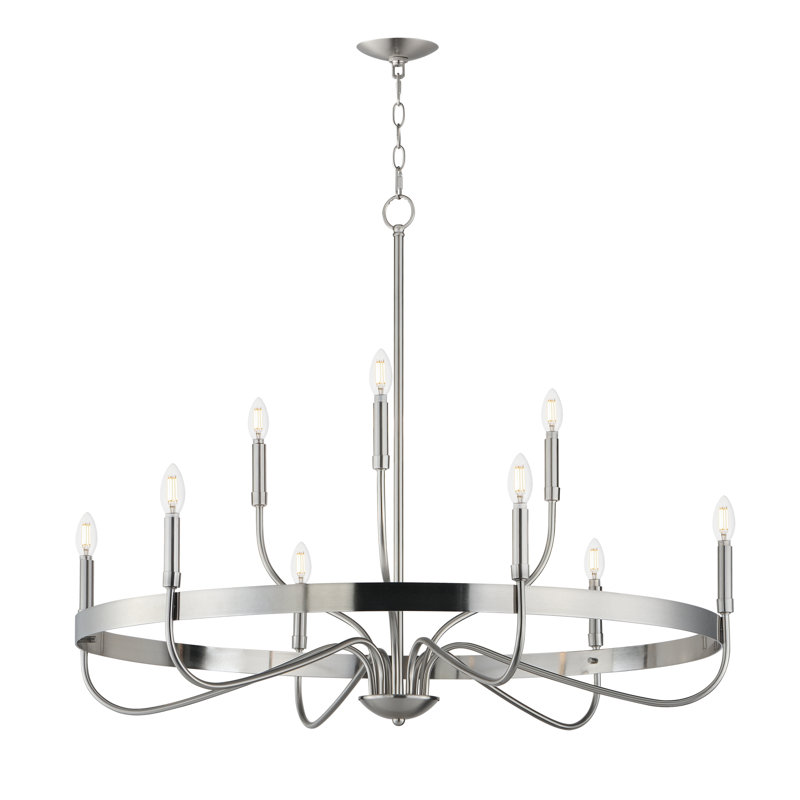 Frankie-Single-Tier Chandelier, Satin Nickel