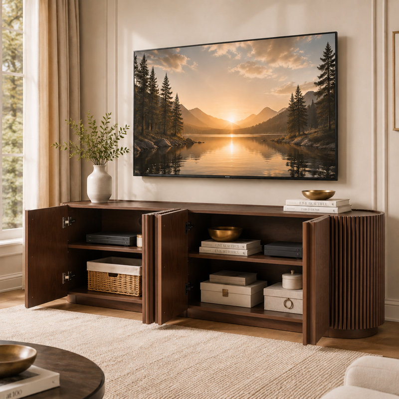 Meuble télé Mid Century Modern, Noyer