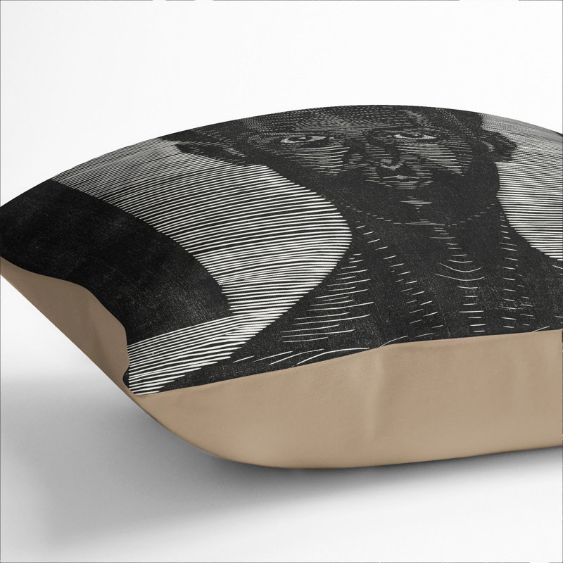 Portrait of a Man Scatter Cushion, 55cm H x 55cm W x 20cm D, Stone