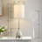 33" Modern Glam Ceramic Table Lamp with Pre-assembled Shade and Pull Chain for Bedroom Living Room-852105712