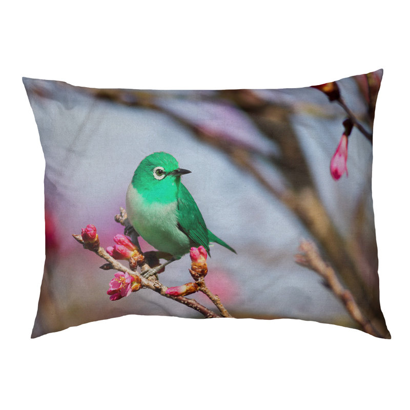 Coussin stylisé oiseau Burien, L 42 po x l 52 po, Noir
