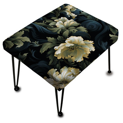 Victorian Stealth Flowers - Floral Rectangle Ottoman
