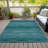 Machine Washable Indoor/Outdoor Xhevrie Turquoise Rug-111825320