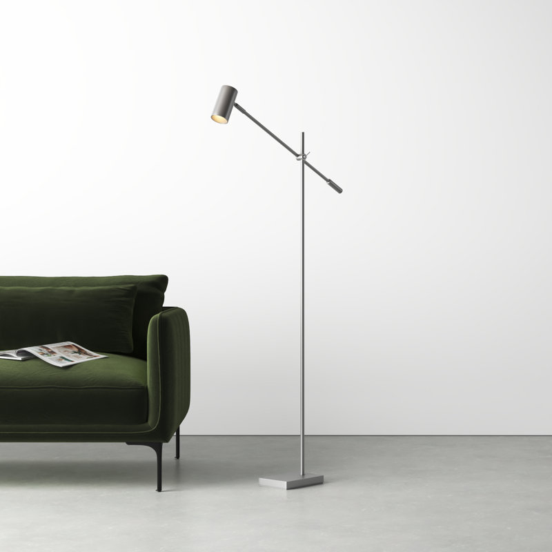 Flemings 63'' LED Task Floor Lamp, Brushed Steel