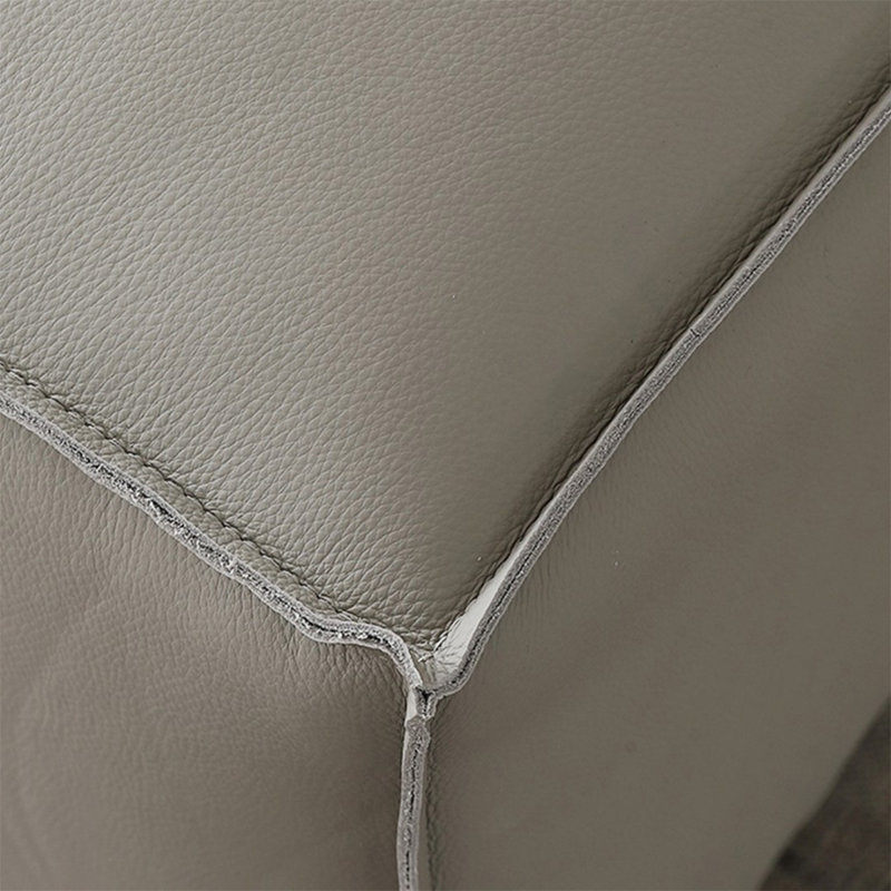 Causeuse-coussin modulable en cuir véritable gris