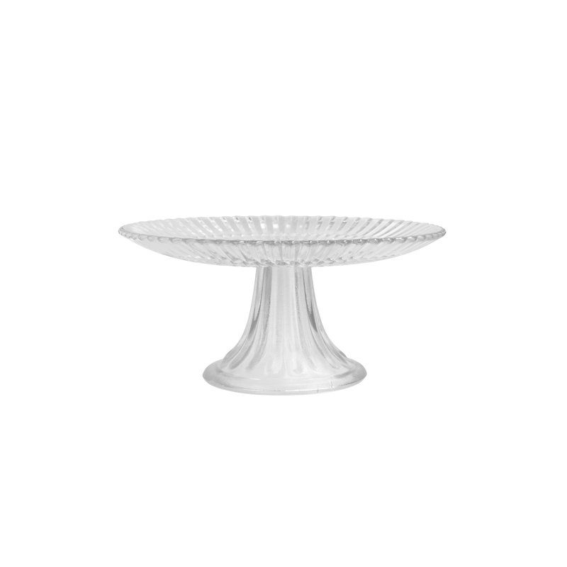 Fortessa Archie Glass, 8.25 Inch Mini Cake and Cupcake Stand, Clear, Clear