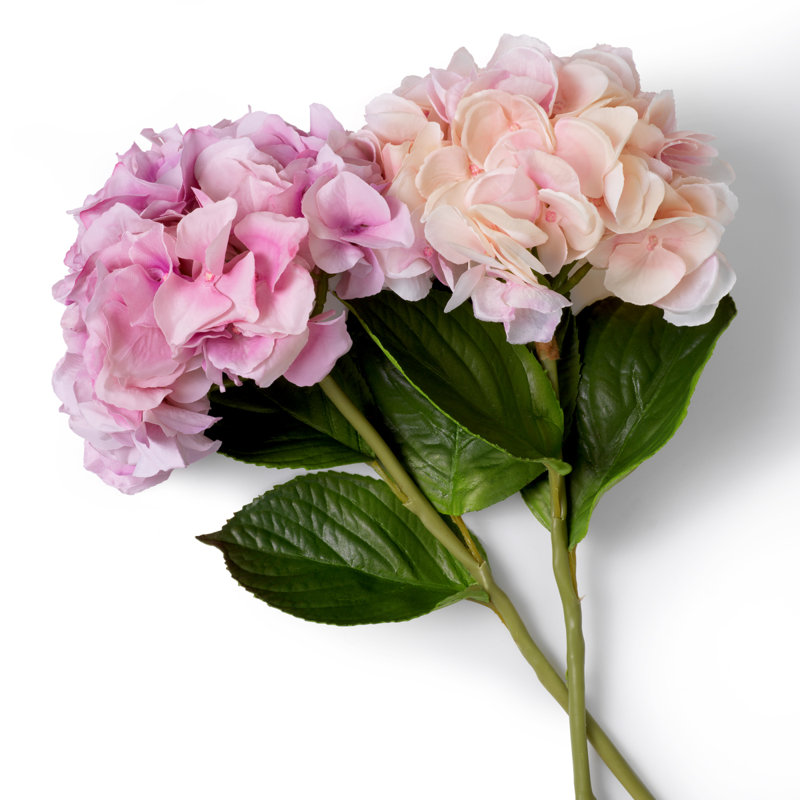 Bouquet Of Hydrangeas White Tones Real Touch 48 Pcs/2 Varieties, Pink