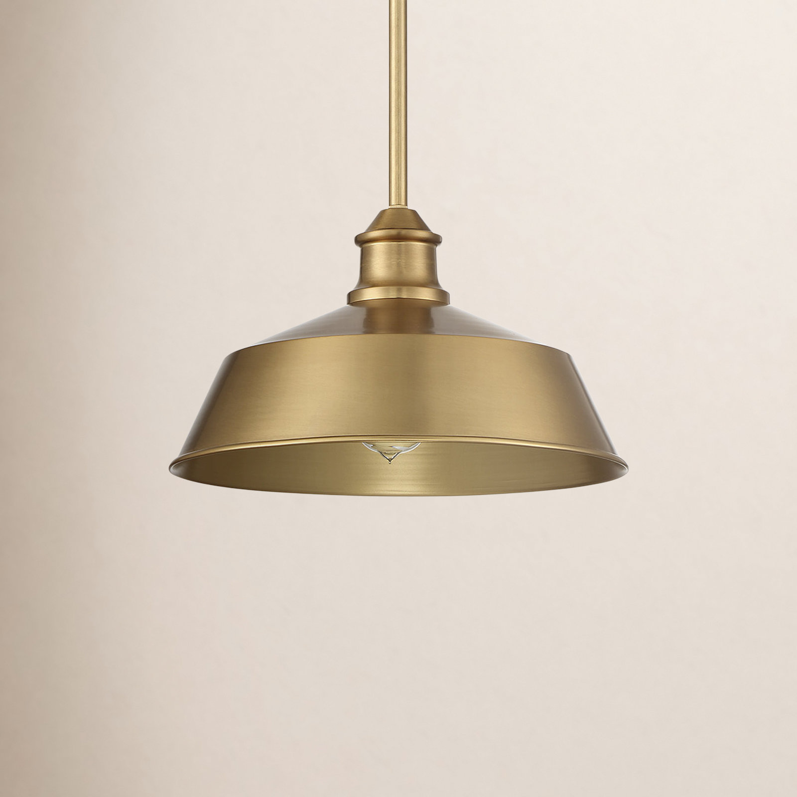 Jeb Dimmable Single Light Pendant, Natural Brass