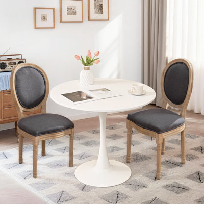 31.5" Tulip Round Dining Table And 2 Round-backed Dining Chairs Set