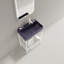 Meuble-lavabo autoportant de 24 po avec lavabo en céramique mauve brillant Beckham, pieds en métal ouverts, tablettes de rangement, finition blanche, robinet non inclus