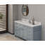 Dessus de meuble-lavabo simple 63 po en résine / aluminium et trous de robinet d'évier 63 po