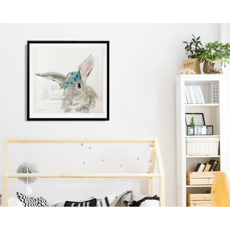 «Glamour Girls Rabbit», art sur toile, H 30,5 po x l 30,5 po x P 1,5 po, Cadre plastique noir