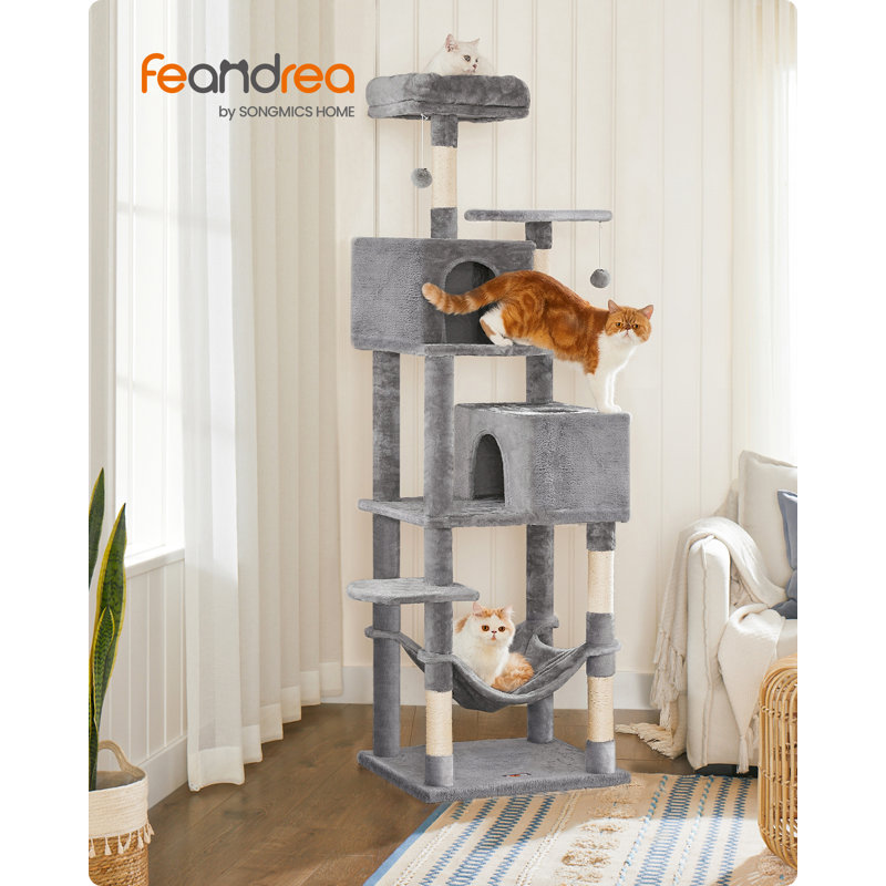 Arbre à chat 61 po H, H 73,7 po x l 24,1 po x P 19,8 po, Gris
