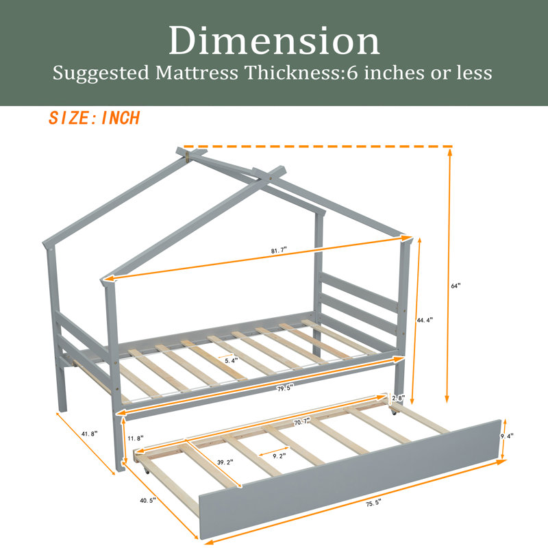 Sonnett Daybed with Trundle, Gray