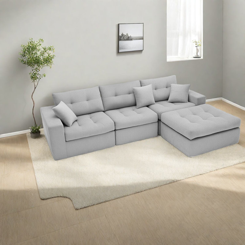 Chaise longue modulaire en L à compression pour la maison