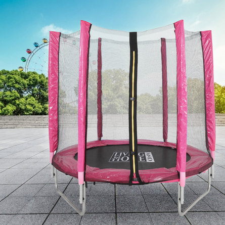 Round Backyard Trampoline with Safety Enclosure