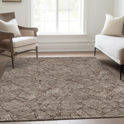 Premium Machine Washable Prisco Brown Rug